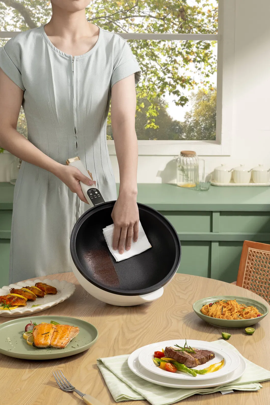 Electric Hot Pan 5L Non-Stick Frying Pan Low Pressure Function