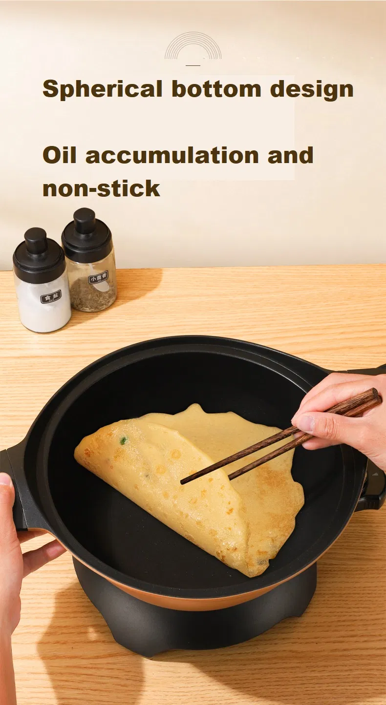 Electric Hot Pot Low Pressure Cooker Multi-Function Electric Round Deep Dish