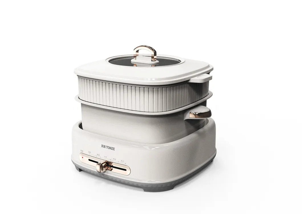 Automatic Shut off Hot Pot Cooker with Basket 8 Eggs Capacity Electric Egg Steamer