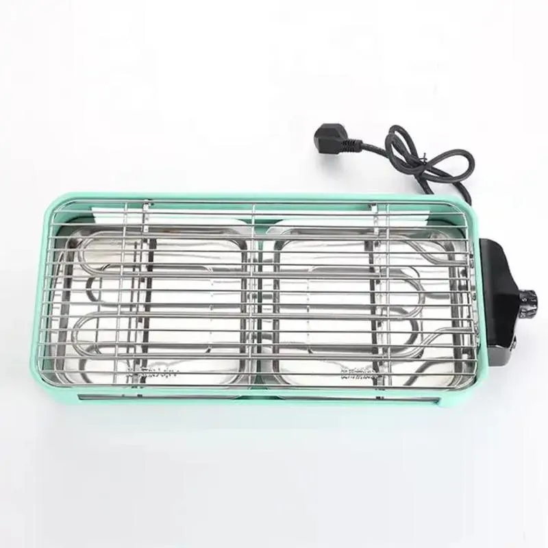 High Quality Green Adjustable Thermometer Indoor Fine Iron Material Electric Barbecue Grill