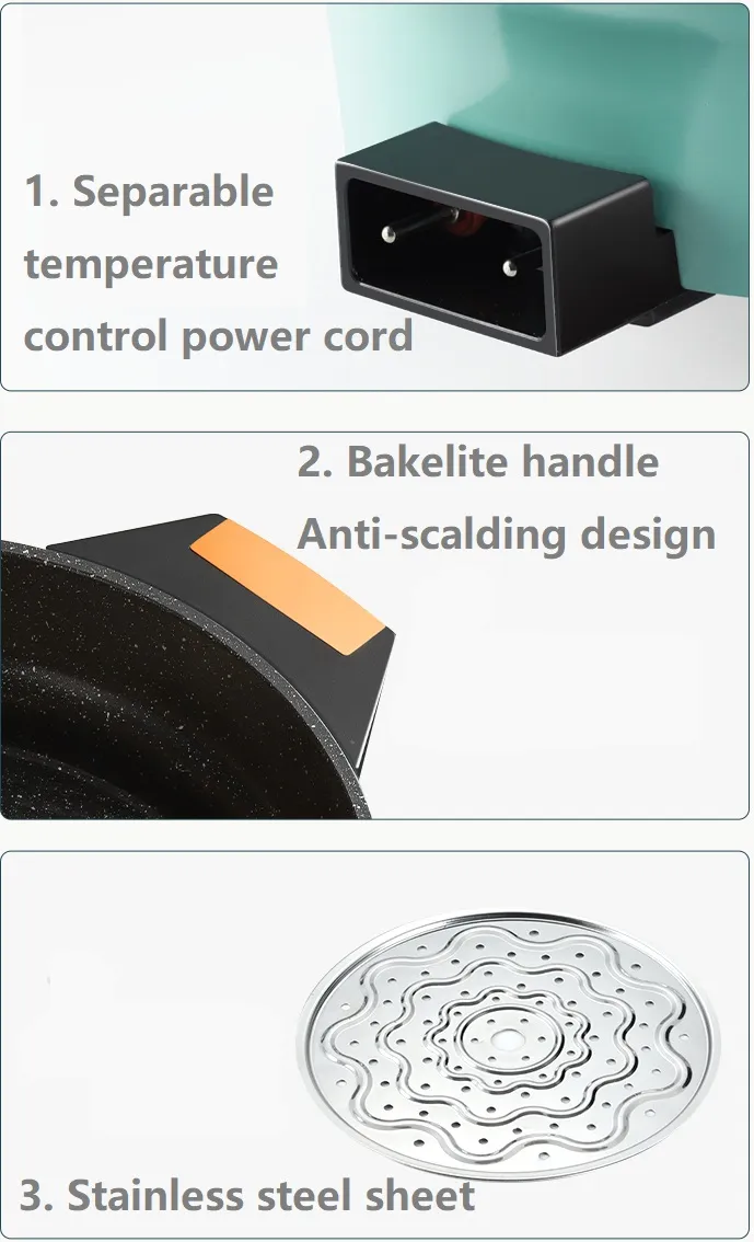Multifunctional Die-Casting Aluminium Electric Pan with Nonstick Coating