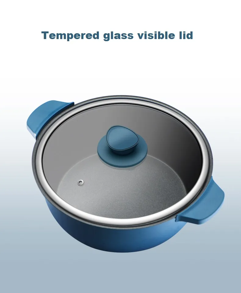 Electric Round Skillet Multi Frying Pan with Tempered Glass Lid 26cm