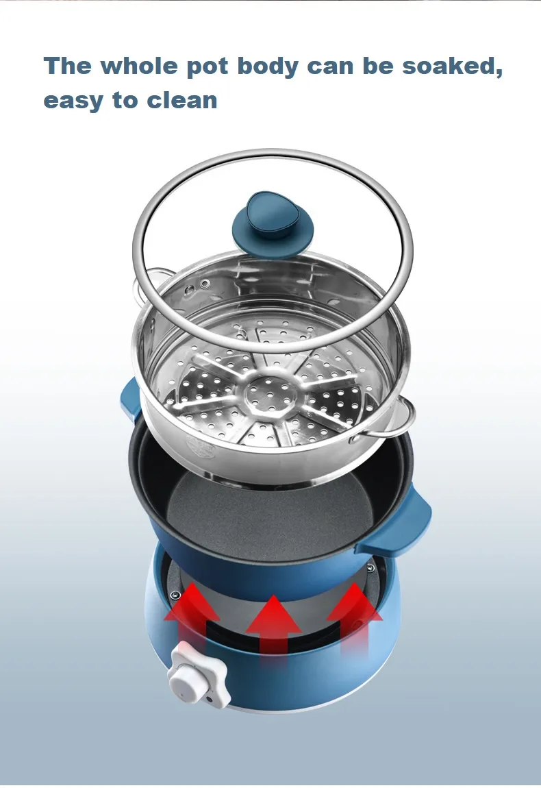 Multifunctional Electric Pot Electric Multi Cooking Pot with BBQ Grill