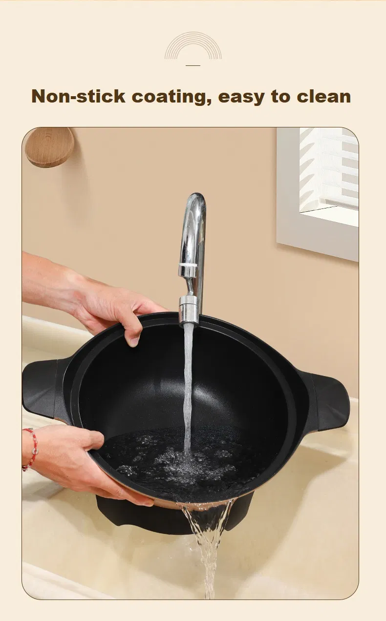 Round Low Pressure Electric Hot Pot Deep Electric Wok 30cm