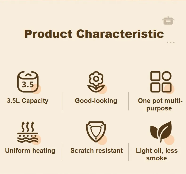 Round Low Pressure Electric Hot Pot Deep Electric Wok 30cm