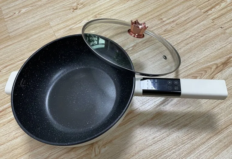 Non-Stick Electric Frying Pan with Steamer Electric Frying Pan Multifunctional Electric Egg Frying Pan