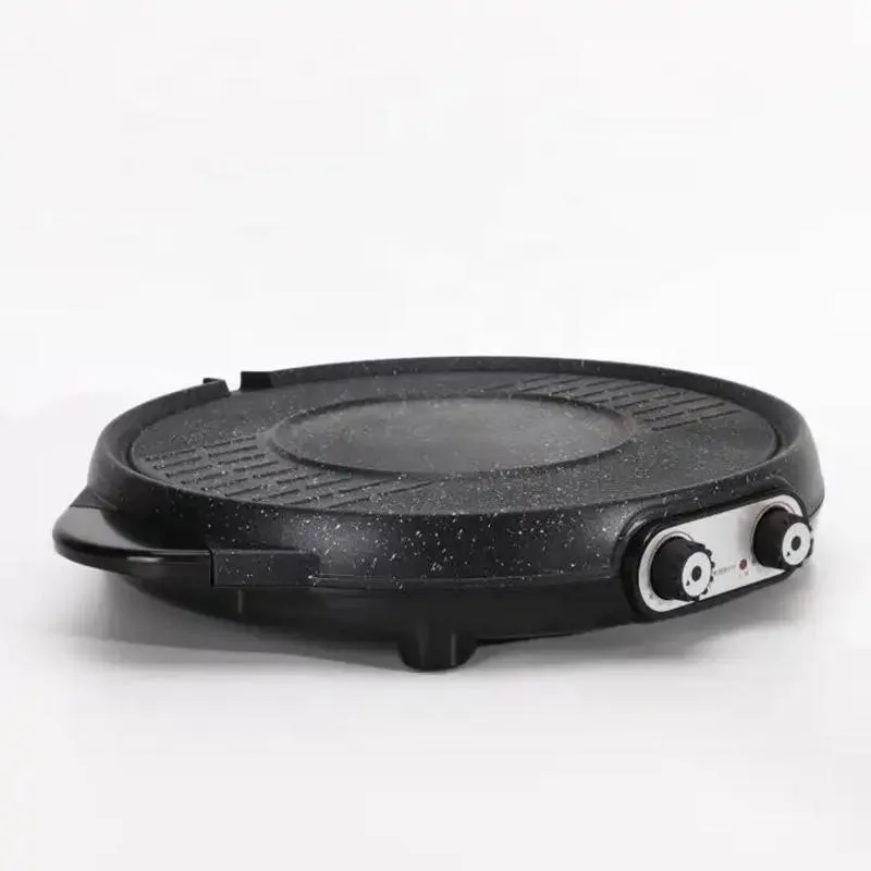 High-Quality Black Multi-Function Cooking Indoor Hot Pot and Electric Grill Plate