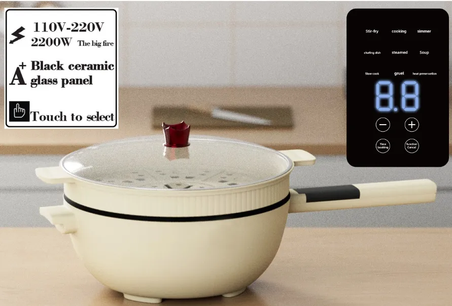 Multifunction Electric Cooking Pot Electric Pot Cooking Multifunctional Multipurpose Electric Cooking Pot Non Stick Electric Cooking Pot Wholesale Price