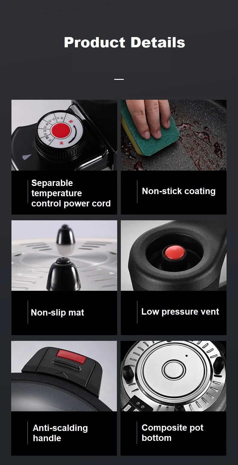 Electric Low Pressure Lid Electric Hot Pot Pots and Pan