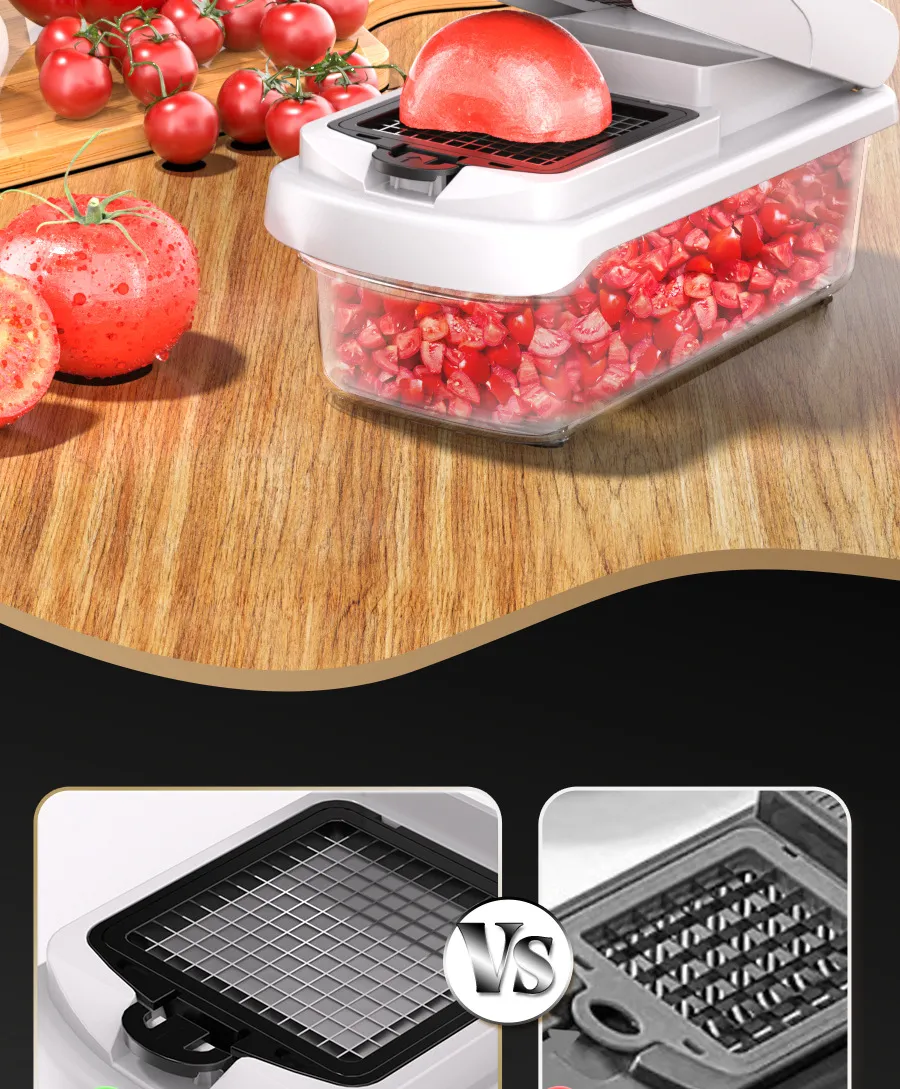 Ds-5222GE Vegetable Chopper and Spiralizer 15-in-1 Food Chopper with Container, Fruit Slicer, Kitchen Gadgets &amp; Accessories, Home Essentials