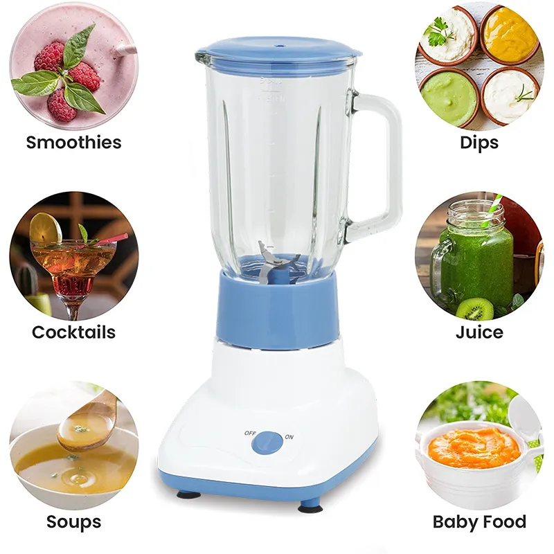 Kitchen Appliance 1L Electric Fruit Smoothie High Speed Juicer Glass Jar Blender for Home Used