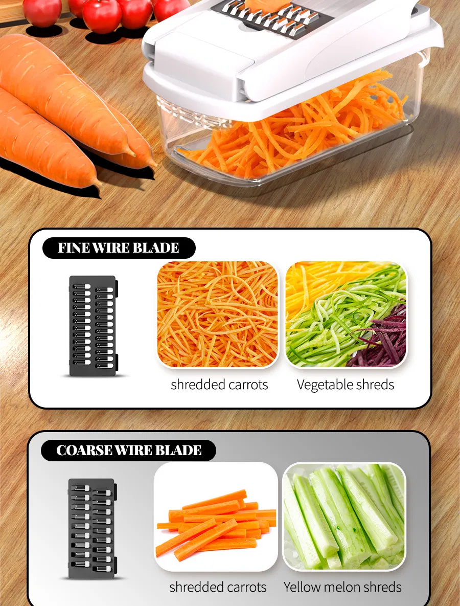 Ds-5222WH PRO-Series 15-in-1, Vegetable Chopper, Onion Mincer, Cutter, Dicer, Egg Slicer with Container, French Fry Cutter Potatoe Slicer Salad Chopper