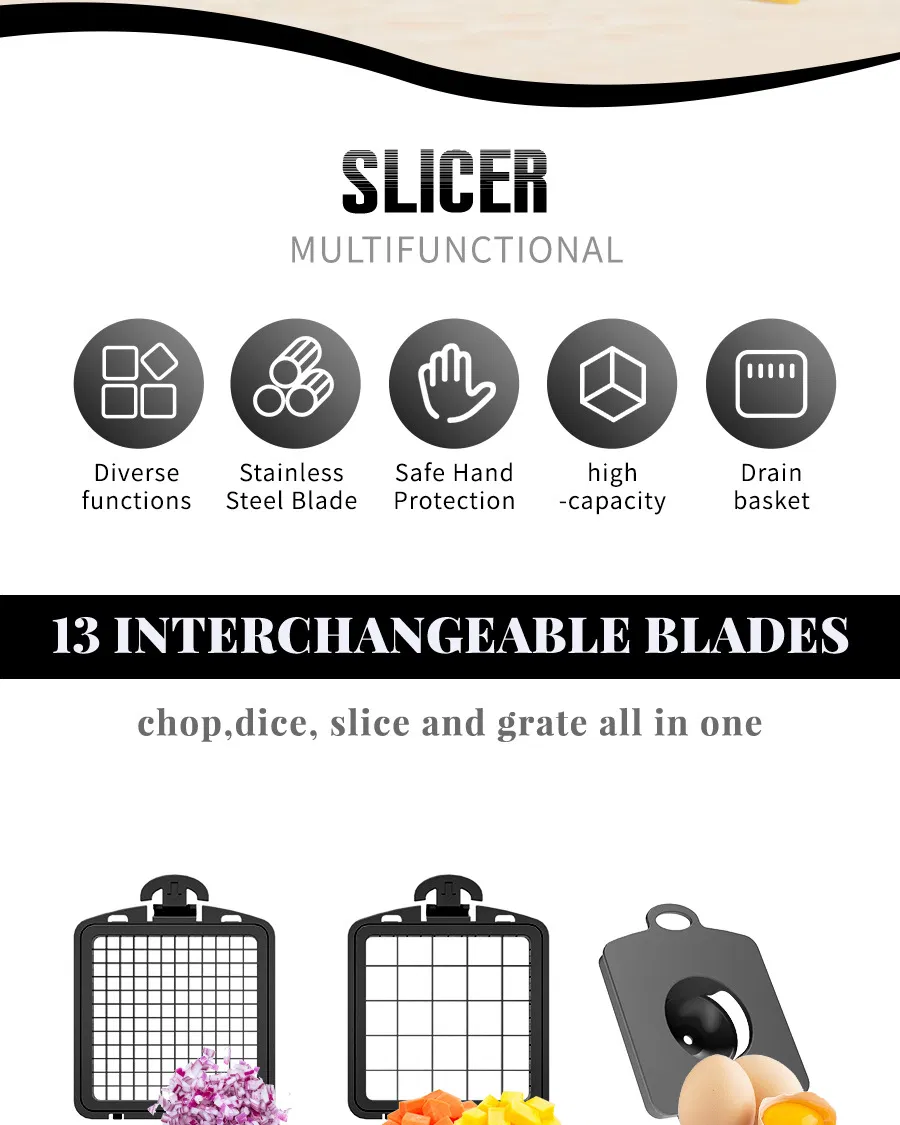 Ds-5222WH PRO-Series 15-in-1, Vegetable Chopper, Onion Mincer, Cutter, Dicer, Egg Slicer with Container, French Fry Cutter Potatoe Slicer Salad Chopper