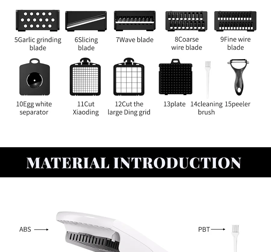 Ds-5222WH PRO-Series 15-in-1, Vegetable Chopper, Onion Mincer, Cutter, Dicer, Egg Slicer with Container, French Fry Cutter Potatoe Slicer Salad Chopper