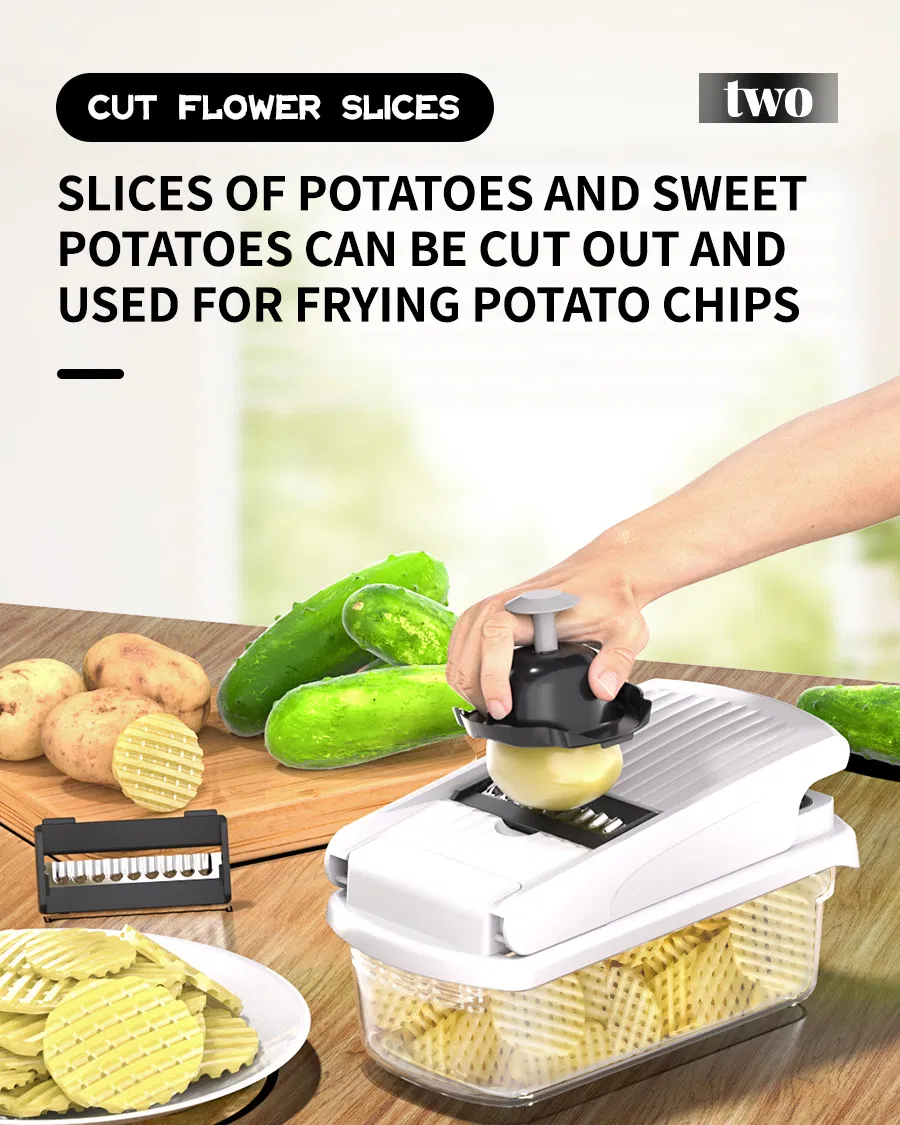 Ds-5222WH PRO-Series 15-in-1, Vegetable Chopper, Onion Mincer, Cutter, Dicer, Egg Slicer with Container, French Fry Cutter Potatoe Slicer Salad Chopper