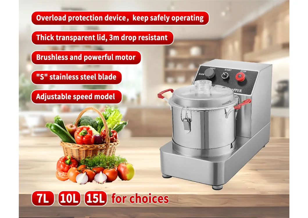 10L Kitchen Appliance Processor Vegetable Fruit Blender Food Chopper Mixer