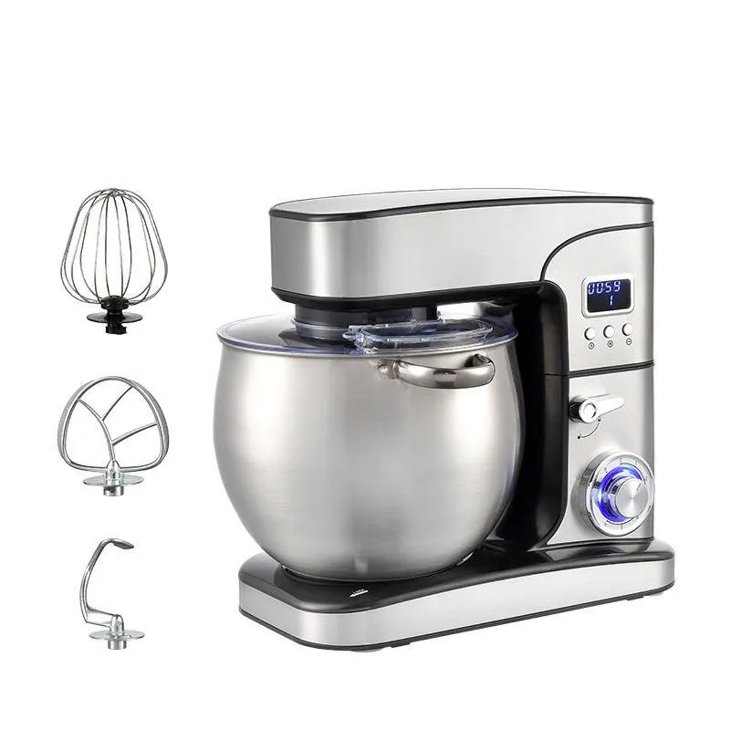 6-Speed 10/12L Large Capacity Food Mixer Egg Mixing Dough Kneading Stand Mixer