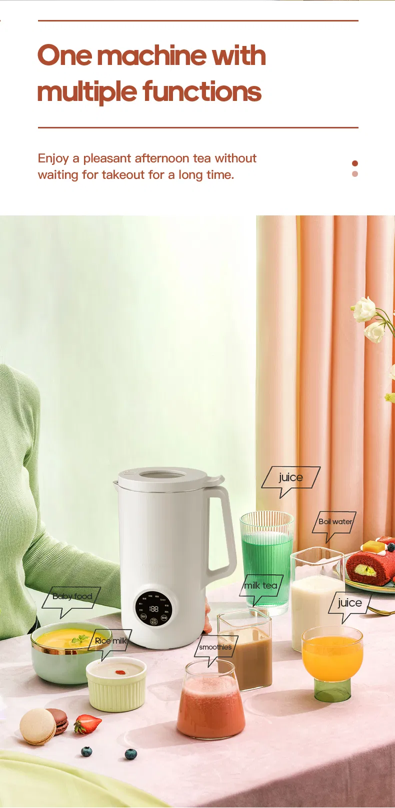 Multifunction Electric Food Processor Plant Based Milks Blender Soy Milk Maker Almond Nut Milk Making Machine