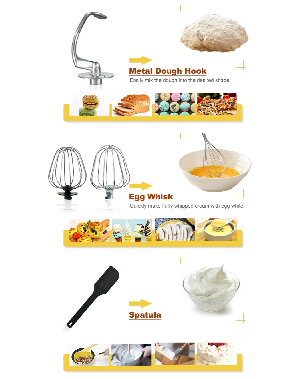 8.5L Large S. S Stand Mixer with Egg Whisk Dough Hook Beater