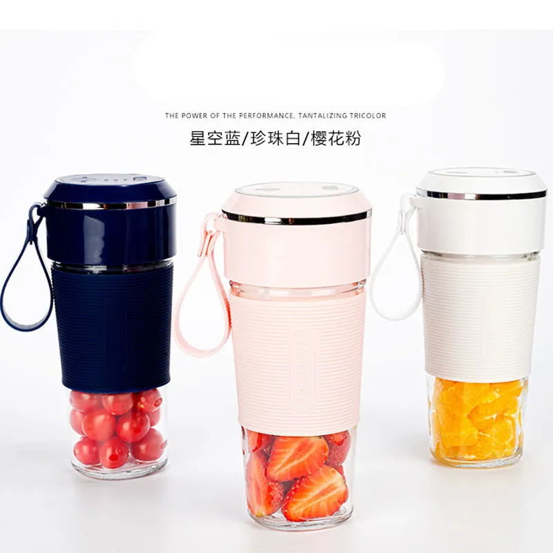 3 4 6 Blades Travel USB Electric High Speed Personal Size Automatic Handheld 300ml Fruit Smoothie Juicer