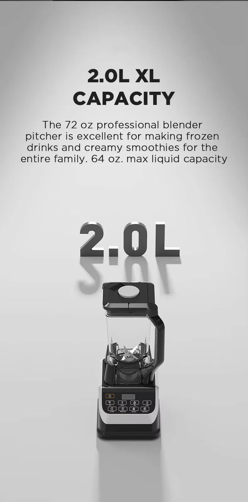 Professional Countertop Smart Kitchen Processing Ice Fruit Mixer Electric Smoothie Juicer Food Blender