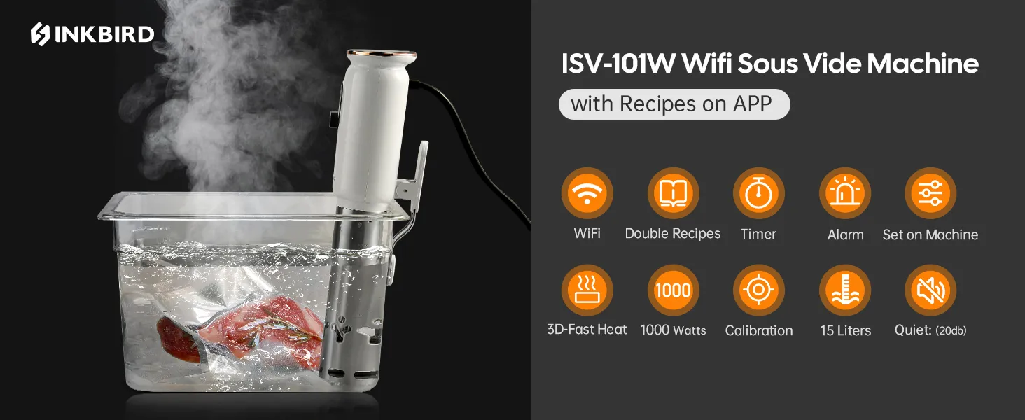 Inkbird Isv-101W 1000 Watts Thermal Immersion Circulators Slow Cook Sous Vide