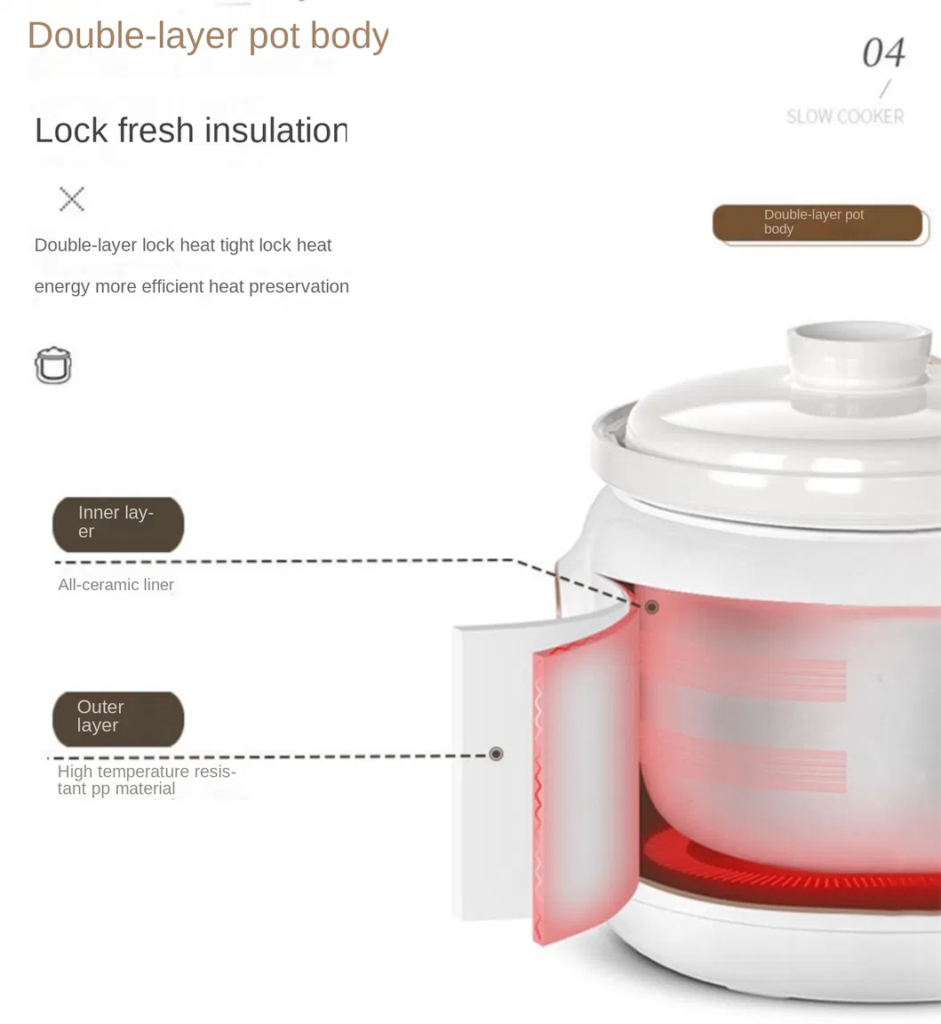 Tonze 2L Ceramic Inner Pot Multi-Function Timer Smart Slow Cooker