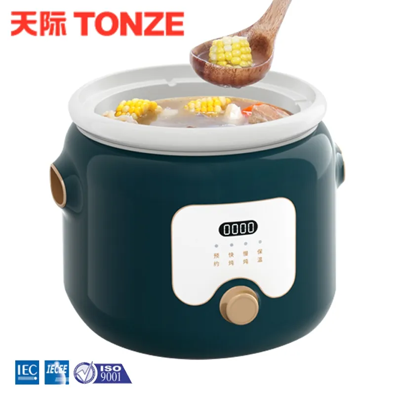 Tonze 4 L Slow Cooker with Ceramic Pot 220V No - Coating Electric Slow Cooker