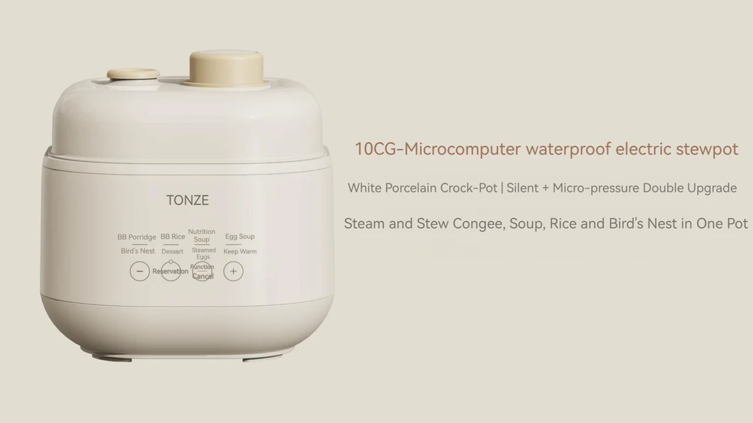 Multi-Function Claypot Ceramic Stew Pot Double Boiler Electric Slow Cooker