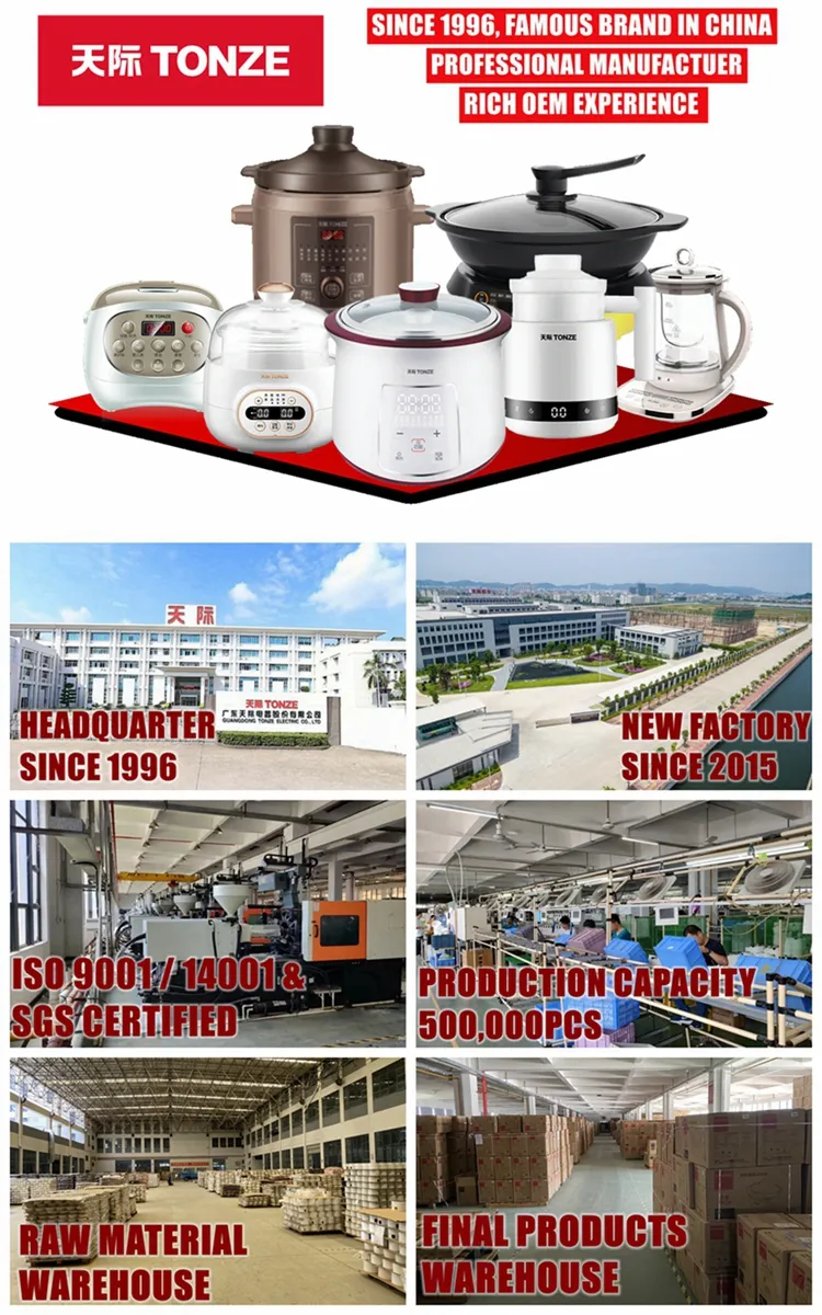 Multi-Function Claypot Ceramic Stew Pot Double Boiler Electric Slow Cooker