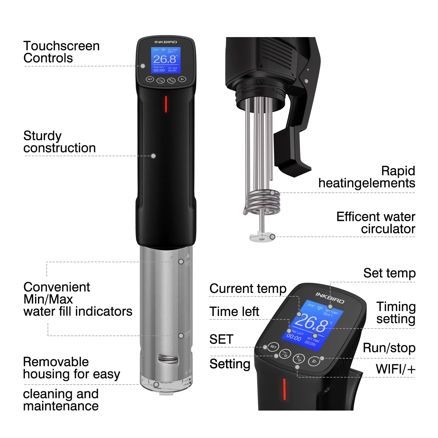 Inkbird Isv-100W APP Control Easy to Use Sous Vide Cooker