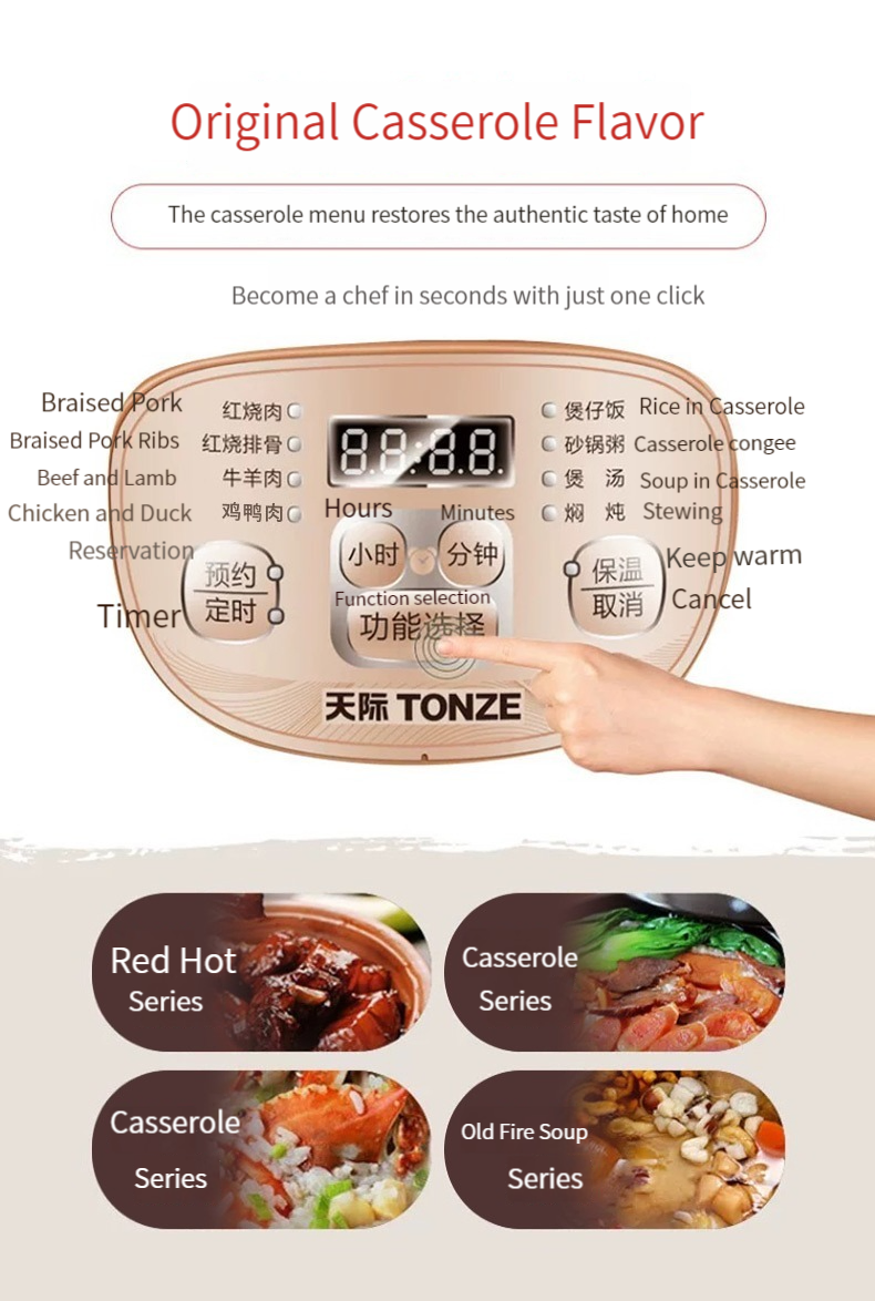 Clay Pot Rice Cooker Purple Sand Slow Cooker Soup Stew Cooker