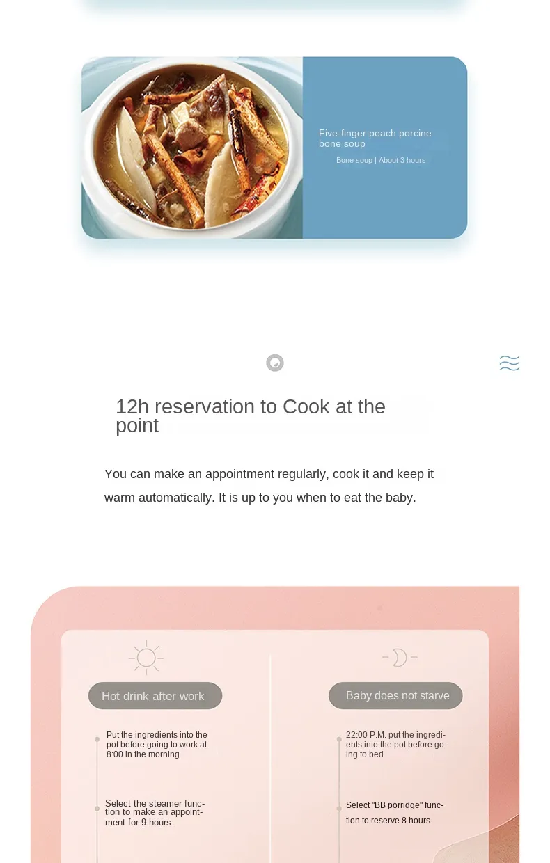 Water Stewing Baby Congee Baby Porridge Cooker Egg Steamer Slow Cooker