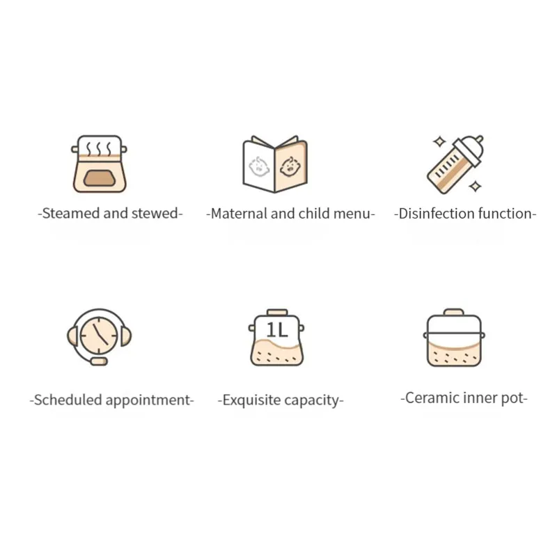 Multi Functions Slow Cooker Baby Bottle Sterilization and Food Steamer