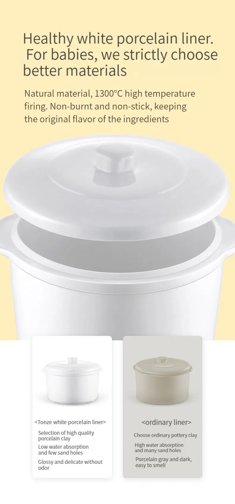 Multi Functions Slow Cooker Baby Bottle Sterilization and Food Steamer