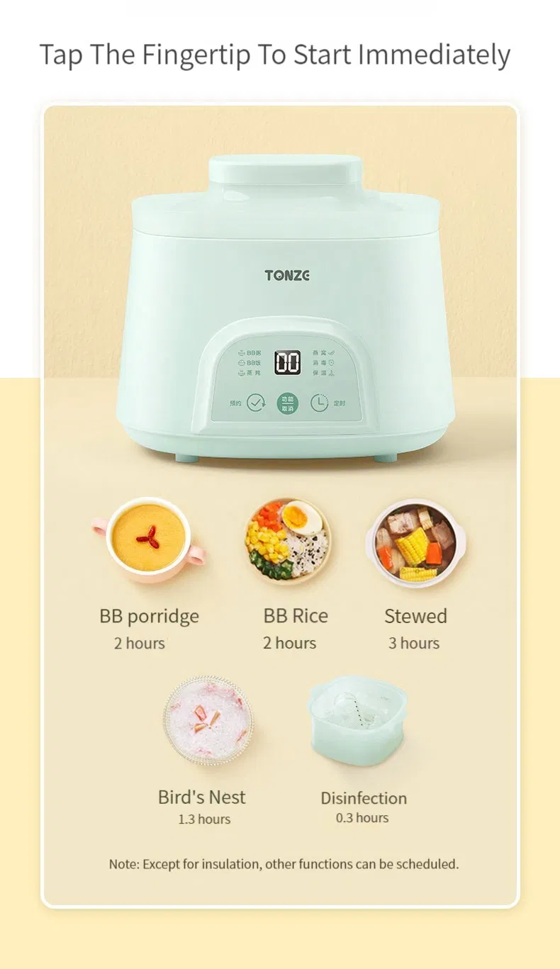 Multi Functions Slow Cooker Baby Bottle Sterilization and Food Steamer