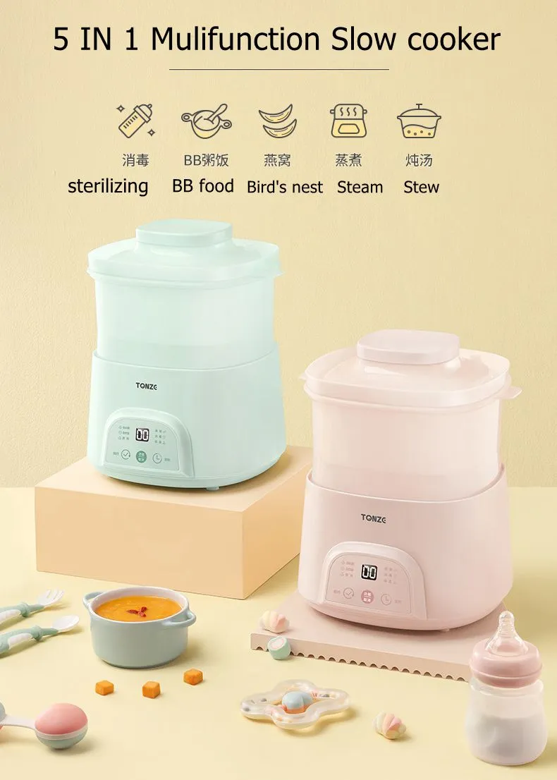 Multi Functions Slow Cooker Baby Bottle Sterilization and Food Steamer
