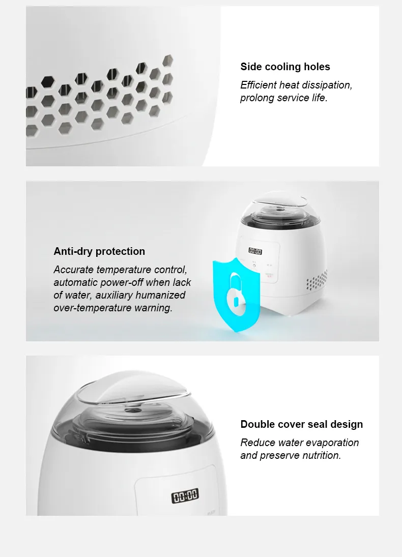 OEM 0.7L Small Slow Cooker Birdnest Dessert Soup Maker Multicooker Water Stew Pot