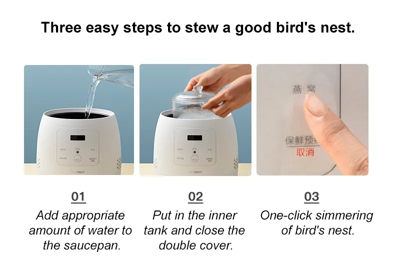 OEM 0.7L Small Slow Cooker Birdnest Dessert Soup Maker Multicooker Water Stew Pot