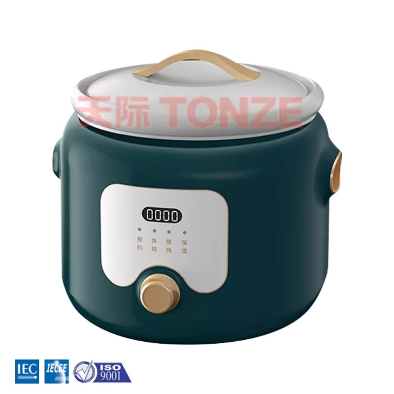 4 L Slow Cooker with Ceramic Pot Keep Warm and Knob Heating Slow Cooker