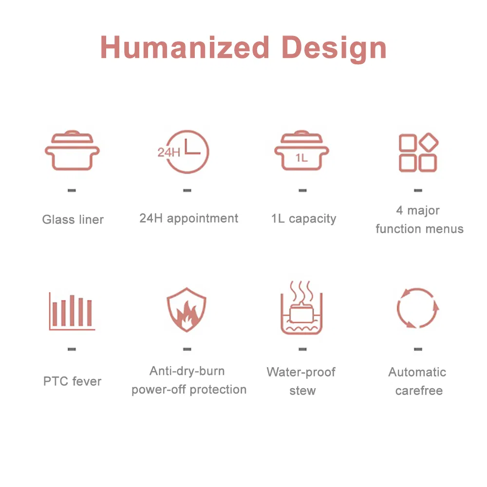 Glass Inner Pot Slow Cooker Bird's Nest Cooker Electric Crock Pot