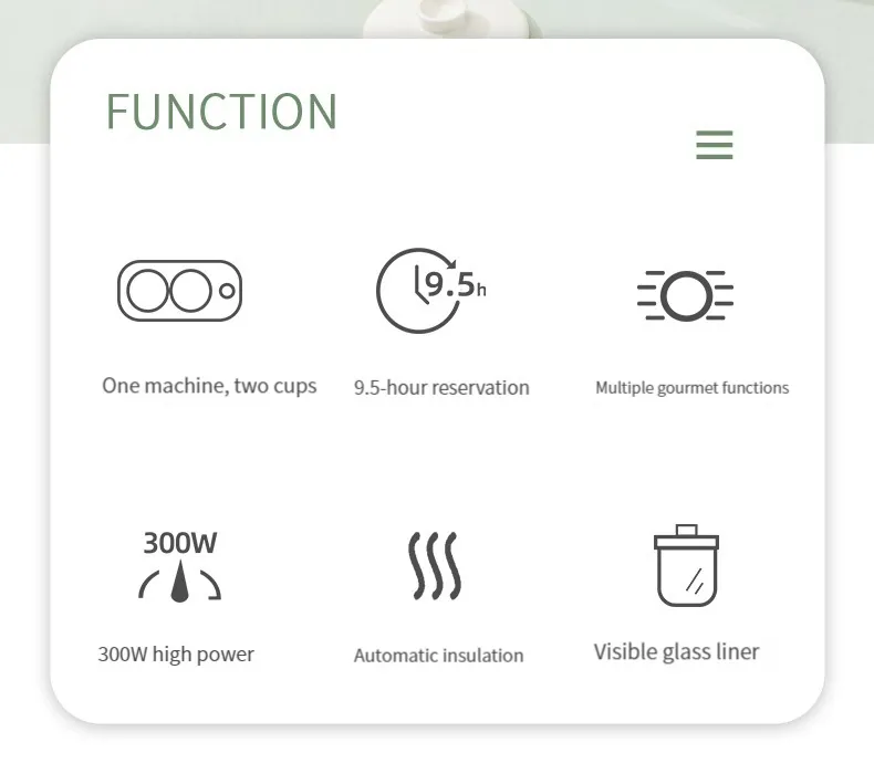 Baby Double-Stacked Stockpot Electric Mini Slow Cooker