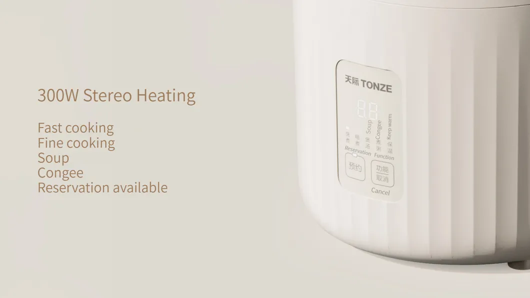 Tonze 1L Electric Rice Cooker Ceramic Liner Digital Mini Rice Cooker
