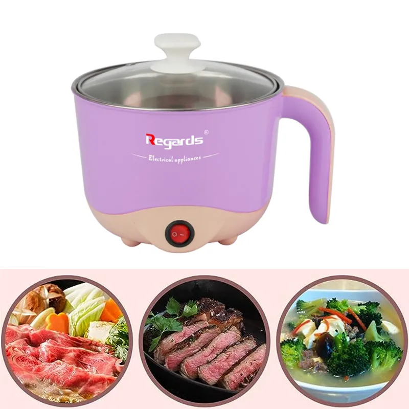 Kitchen Appliance 1.2L Mini Electric Fast Hot Pot Non Stick Portable Frying Pan Multi Purpose Electric Cooking Electric Cooker