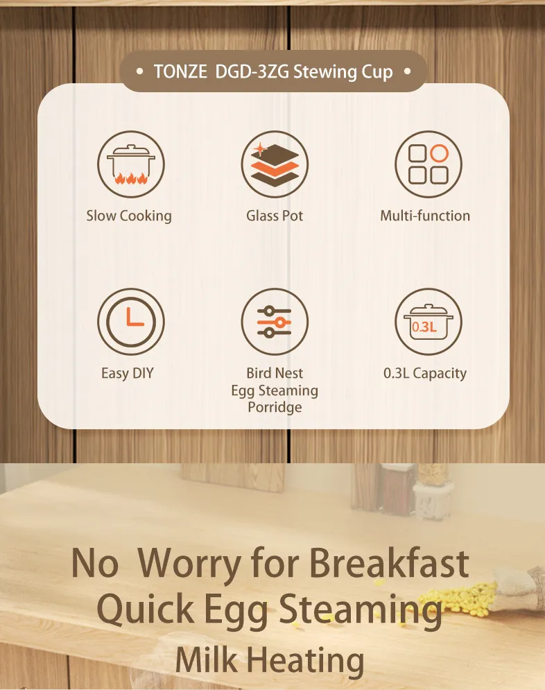 New Crockpot Glass Pot Double Boiler Electric Mini Slow Cooker