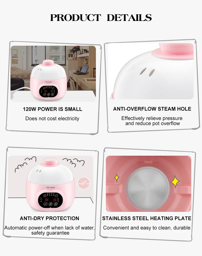 Micro Computer Mini Baby Food Porridge Making Machine Slow Cooker