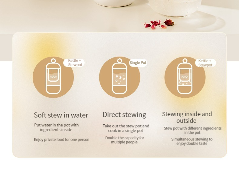 Mini Portable Health Electric Slow Cooker Digital Bird Nest Cooker