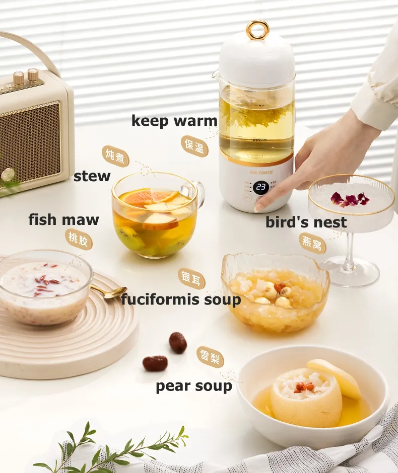 Mini Portable Health Electric Slow Cooker Digital Bird Nest Cooker