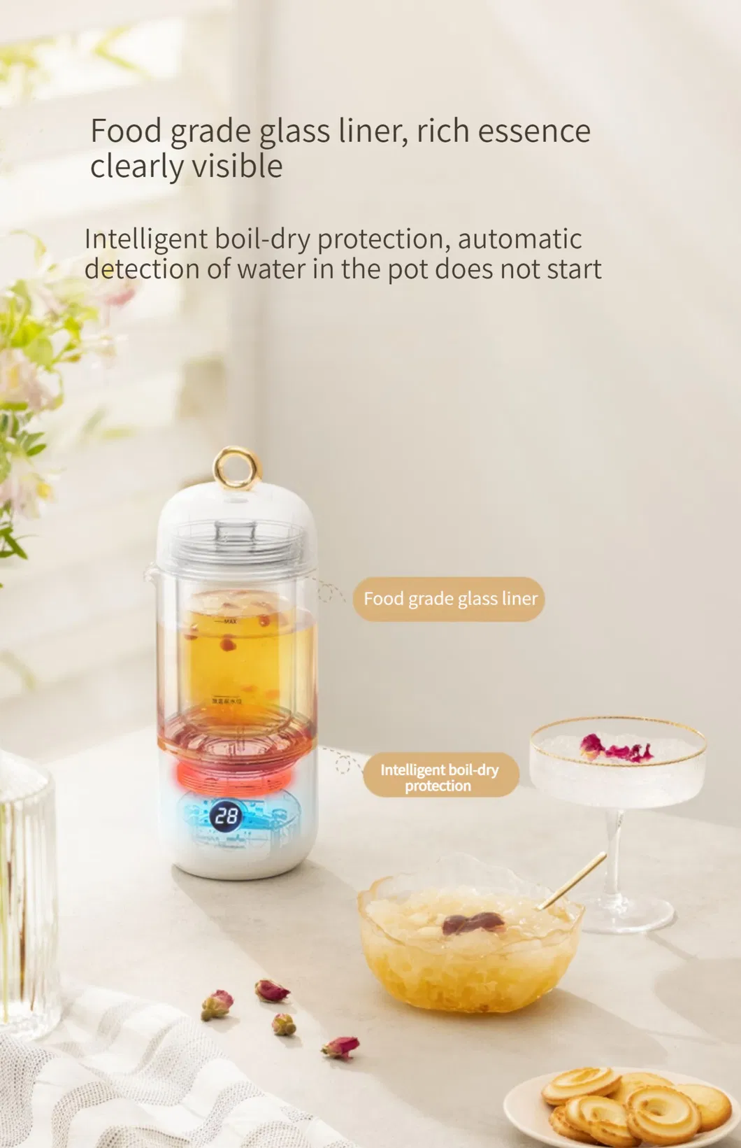 Mini Portable Health Electric Slow Cooker Digital Bird Nest Cooker