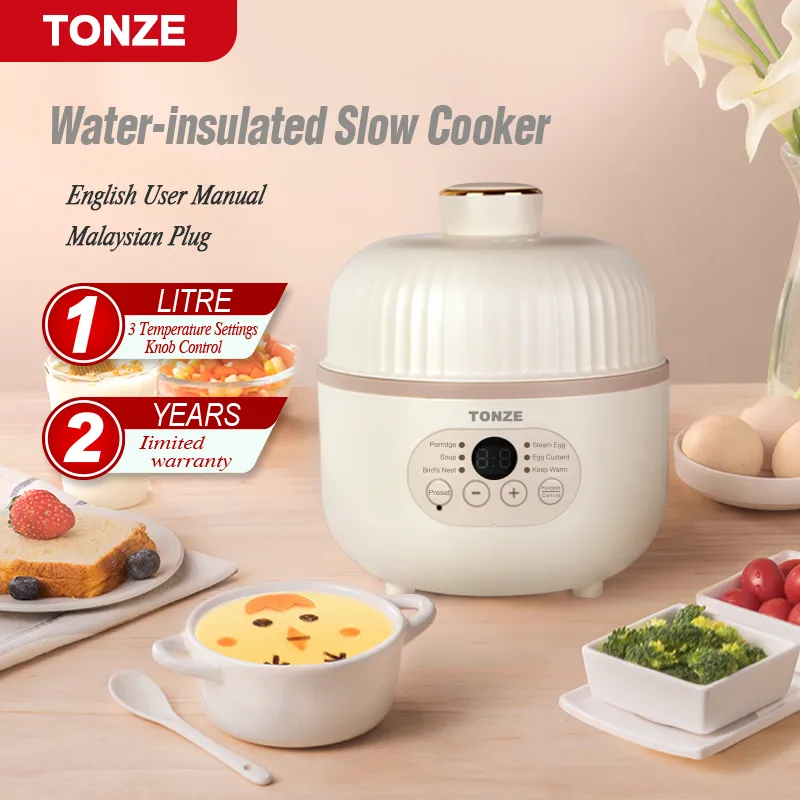 Egg Steamer Portable Mini Slow Cooker for Stew Soup and Porridge Slow Cooker